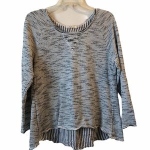Hazel Sweater Top Layered Boho Multi Fabric S